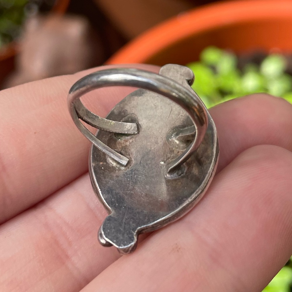 Native American Split Shank Turquoise Ring - image 6